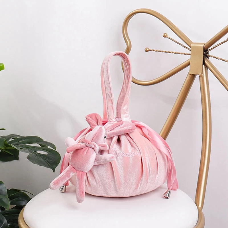 Rabbit Ears Velvet Cosmetic Bags Makeup Bag Happy Easter Party Self-Adhesive Gift Bag