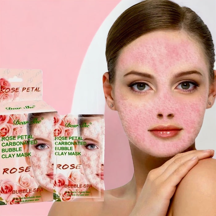 Deep Purifying Rose O2 Carbonated Bubble Clay Mask Peach (10 Pack) – Bubble Face Sheet Mask for Purifying & Moisturizing