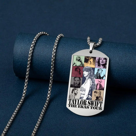 Stainless Steel Pendant Key Chain Taylor Swift Merchandise Short Eye Catching Necklace Accessories for Swifties