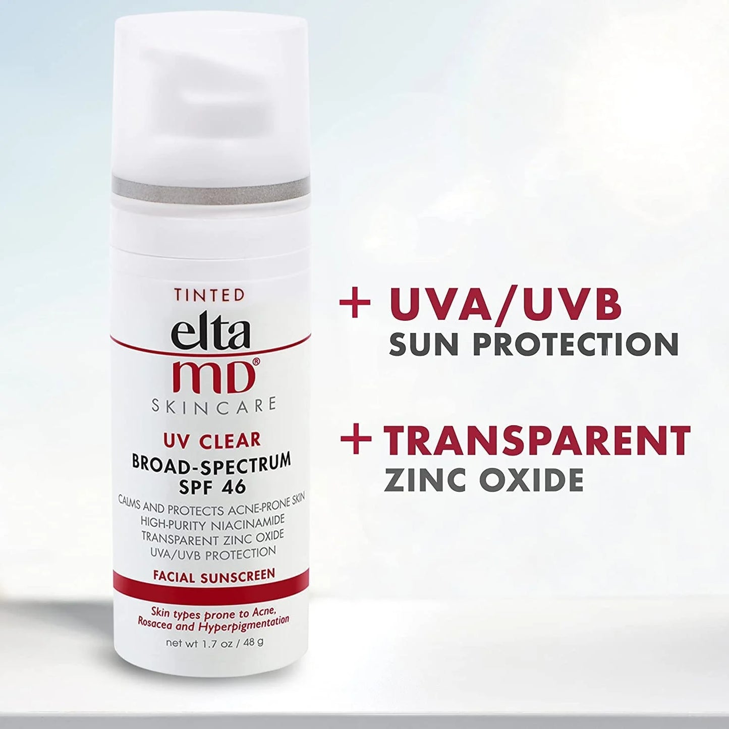 Elta MD UV SPF 46/40 Face Sunscreen Tinted Broad-Spectrum Makeup Isolation Face Sunscreen for Sensitive Skin 1.7 oz