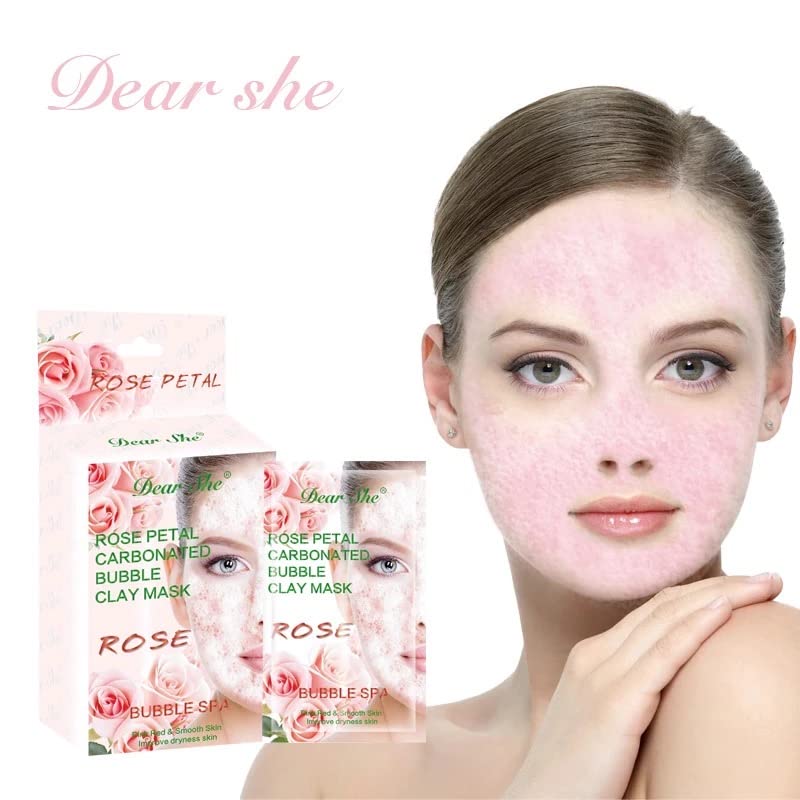 Deep Purifying Rose O2 Carbonated Bubble Clay Mask Peach (10 Pack) – Bubble Face Sheet Mask for Purifying & Moisturizing - Mayubeautify