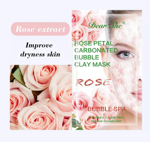 Deep Purifying Rose O2 Carbonated Bubble Clay Mask Peach (10 Pack) – Bubble Face Sheet Mask for Purifying & Moisturizing - Mayubeautify
