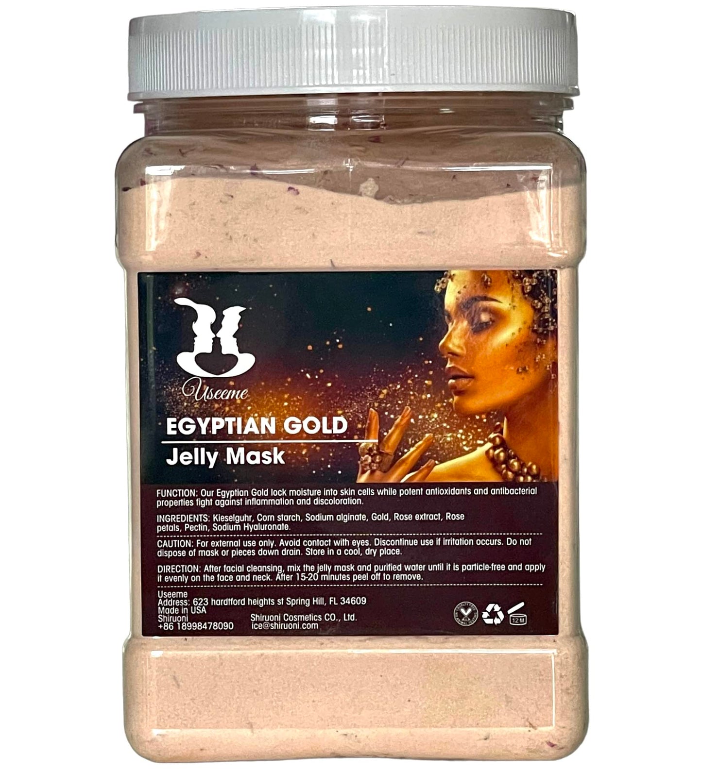 Egyptian Rose Jelly Mask Powder With Gold Rubber Face Mask Peel-Off Jar